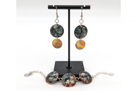 Copper jewelry embellished with alcohol inks