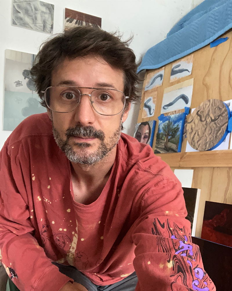 Artist Brian DePauli in his studio